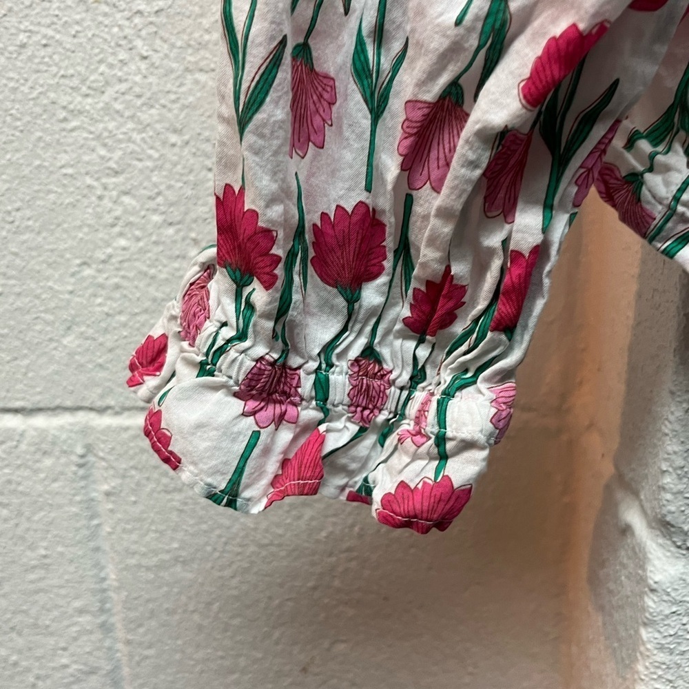 J. Crew Pink and Green Floral Blouse - Picture 3 of 6